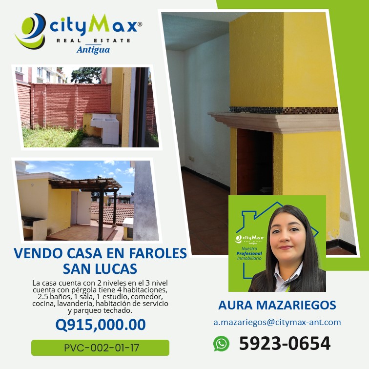 VENDO CASA EN EL RESIDENCIAL LOS FAROLES SAN LUCAS SACATEPQUEZ  