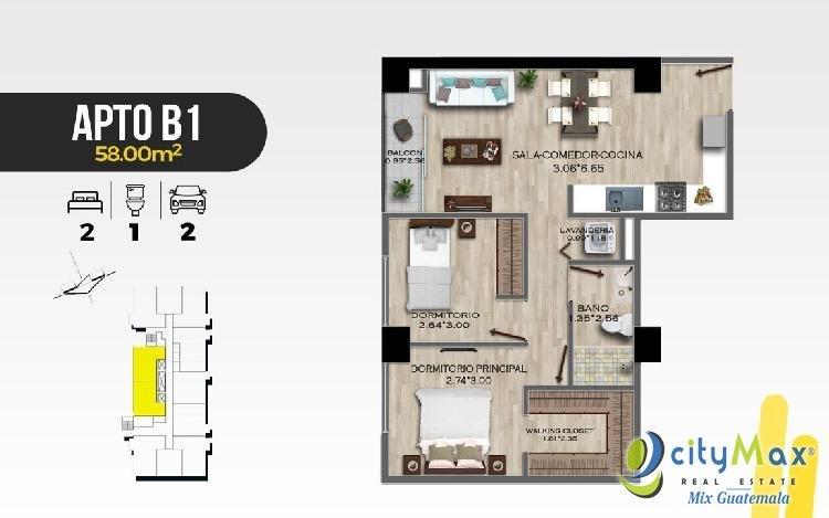 Apartamento en Pre Venta Zona 11 Vertical Once