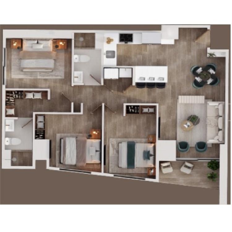 Apartamento de 3 Habitaciones para Estrenar en 2026