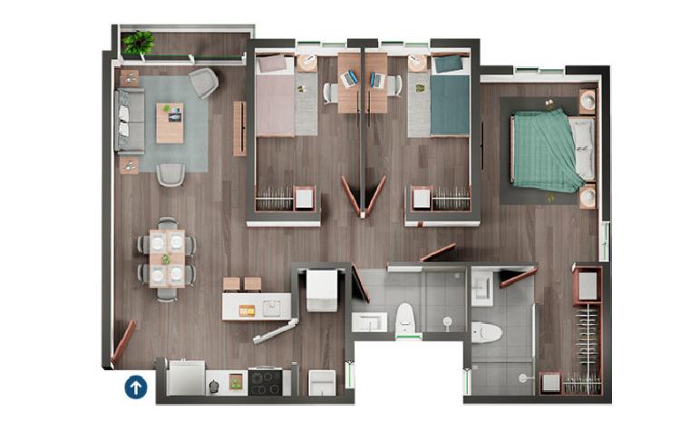 Apartamento de 3 Habitaciones en venta Mateo Flores