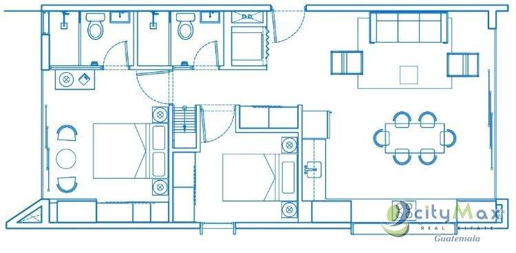 Apartamento en cuatro Grados Norte Zona 4 Tipo Loft