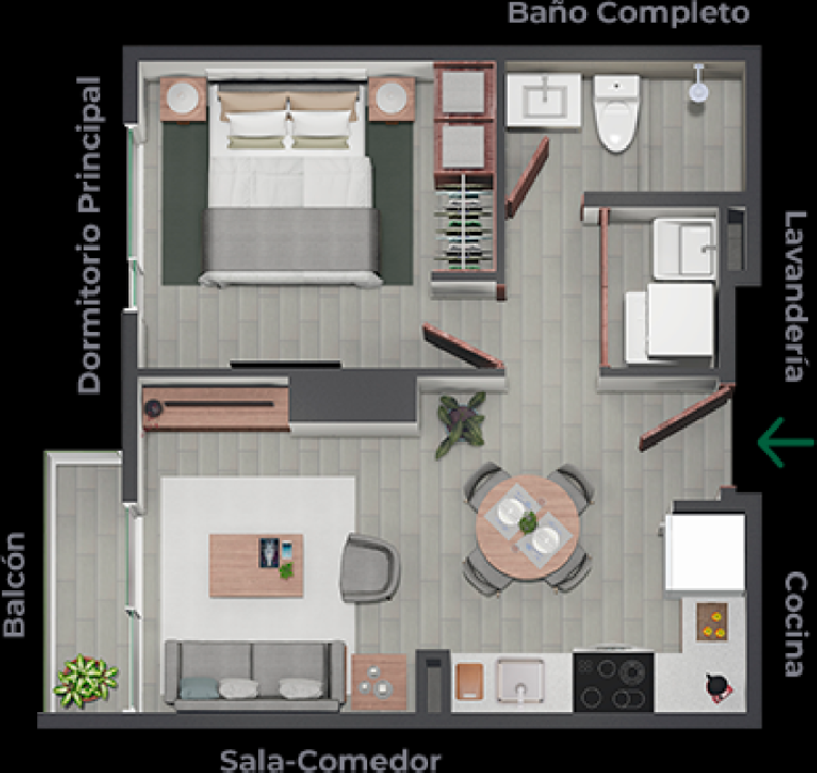 En venta apartamento 1 dormitorio en zona 15